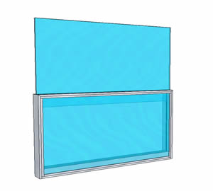 Moving windbreak with glass